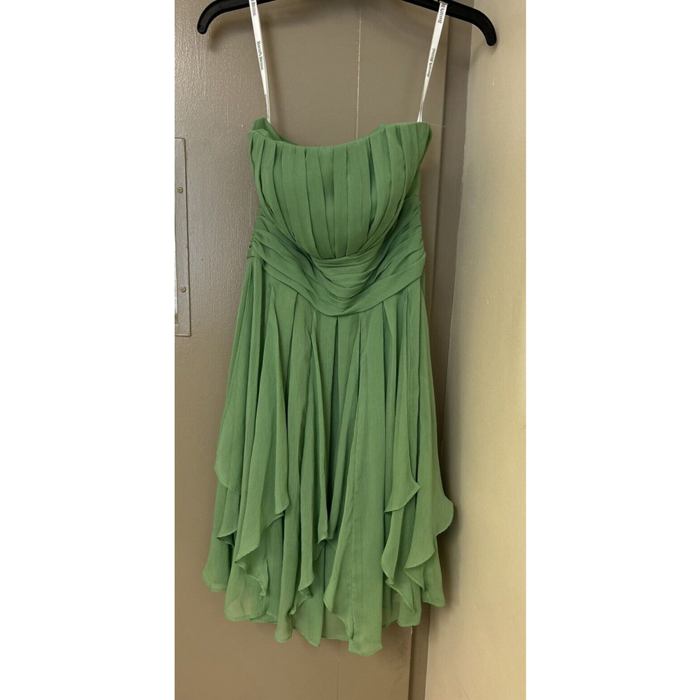 David's Bridal Green Strapless Dress